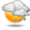 Docela hezky, ale srážky pravděpodobné Forecast icon